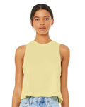 BELLA + CANVAS 6682 Women's Racerback Crop Tank - Heather French Vanilla - model front