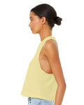 BELLA + CANVAS 6682 Women's Racerback Crop Tank - Heather French Vanilla - model side