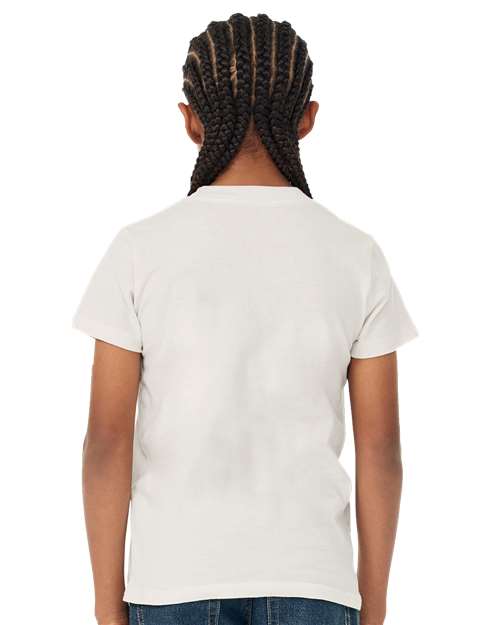 Bella + Canvas 3001Y Youth Jersey Tee - Vintage White - model back
