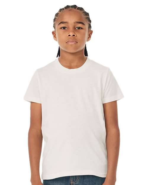 Bella + Canvas 3001Y Youth Jersey Tee - Vintage White - model front