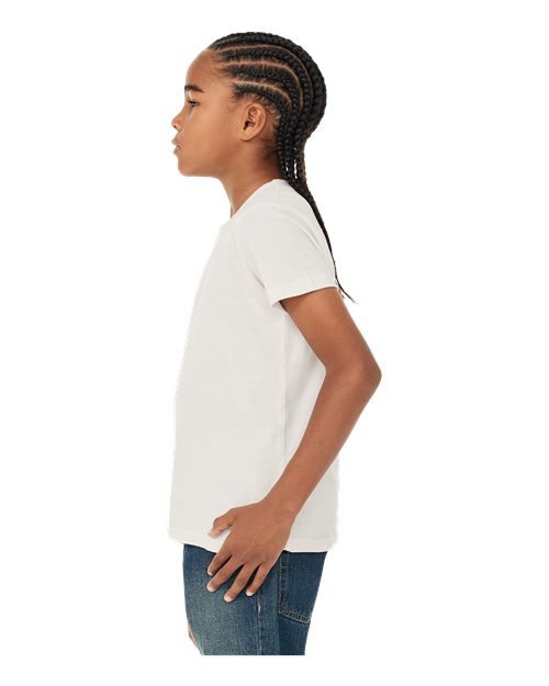 Bella + Canvas 3001Y Youth Jersey Tee - Vintage White - model side
