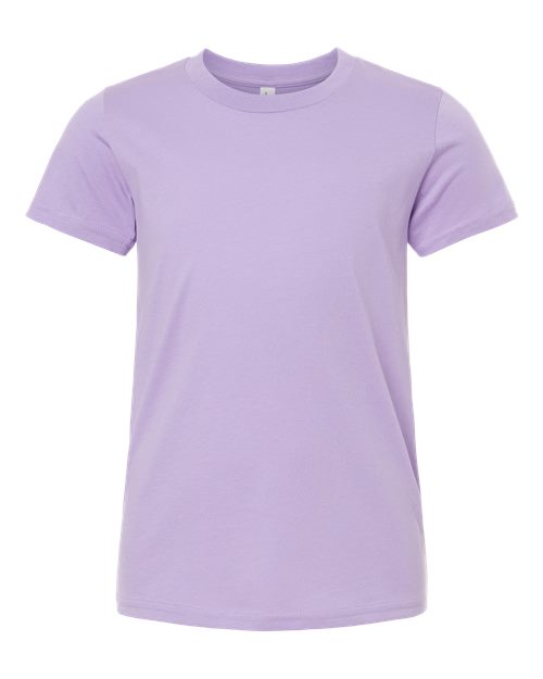 Bella + Canvas 3001Y Youth Jersey Tee - Dark Lavender - flat front