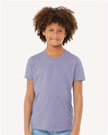 Bella + Canvas 3001Y Youth Jersey Tee - Dark Lavender - model front