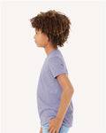 Bella + Canvas 3001Y Youth Jersey Tee - Dark Lavender - model side