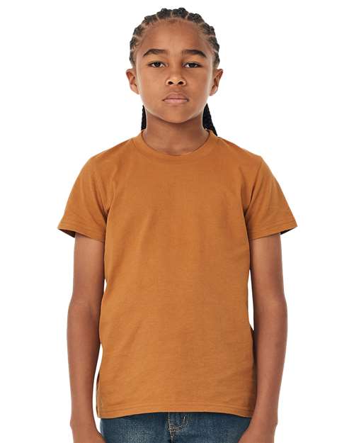 Bella + Canvas 3001Y Youth Jersey Tee - Toast - model front