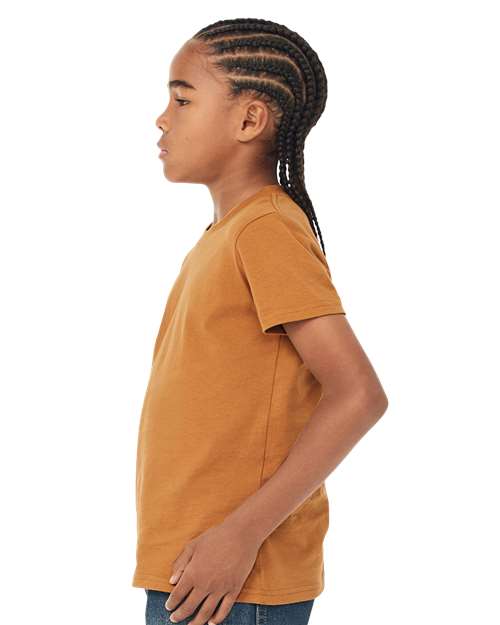 Bella + Canvas 3001Y Youth Jersey Tee - Toast - model side