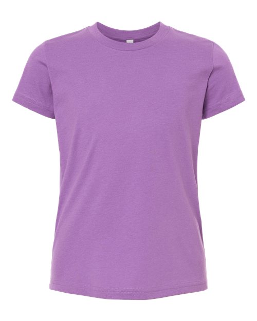 Bella + Canvas 3001Y Youth Jersey Tee - Royal Purple - flat front