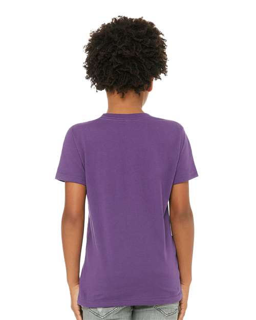 Bella + Canvas 3001Y Youth Jersey Tee - Royal Purple - model back