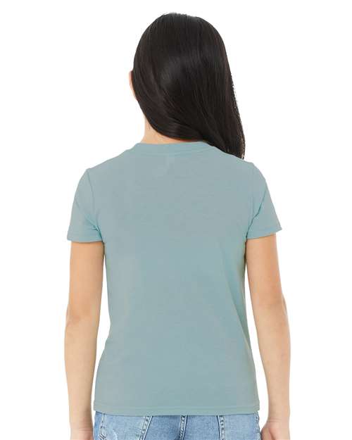 BELLA + CANVAS 3001YCVC Youth CVC Jersey Tee - Heather Blue Lagoon - model back