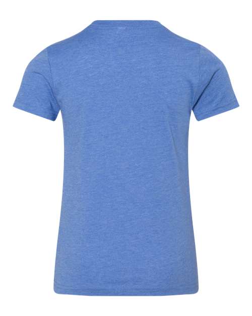 BELLA + CANVAS 3001YCVC Youth CVC Jersey Tee - Heather Columbia Blue - back