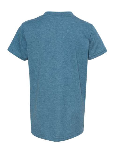 BELLA + CANVAS 3001YCVC Youth CVC Jersey Tee - Heather Deep Teal - back