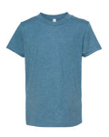 BELLA + CANVAS 3001YCVC Youth CVC Jersey Tee - Heather Deep Teal - front