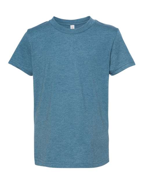 BELLA + CANVAS 3001YCVC Youth CVC Jersey Tee - Heather Deep Teal - front