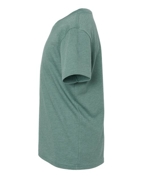 BELLA + CANVAS 3001YCVC Youth CVC Jersey Tee - Heather Dusty Blue - side