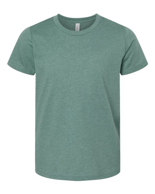 BELLA + CANVAS 3001YCVC Youth CVC Jersey Tee - Heather Dusty Blue - front
