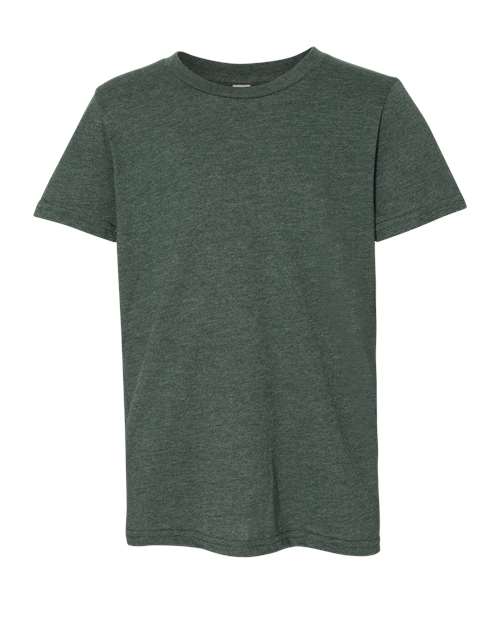 BELLA + CANVAS 3001YCVC Youth CVC Jersey Tee - Heather Forest - front