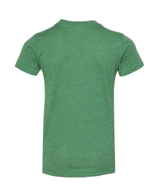 BELLA + CANVAS 3001YCVC Youth CVC Jersey Tee - Heather Grass Green - back