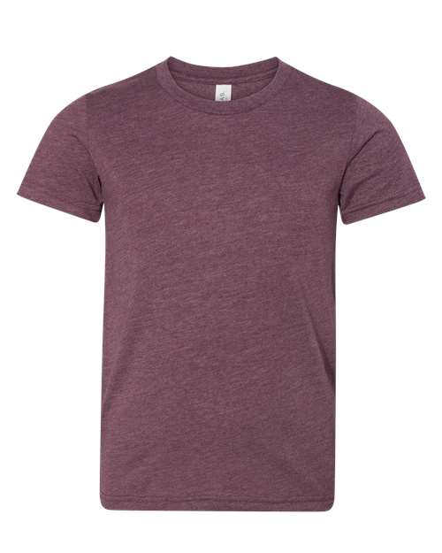BELLA + CANVAS 3001YCVC Youth CVC Jersey Tee - Heather Maroon - front