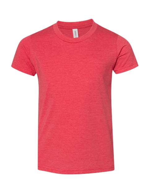 BELLA + CANVAS 3001YCVC Youth CVC Jersey Tee - Heather Red - front