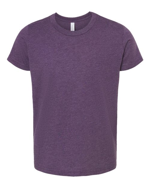 BELLA + CANVAS 3001YCVC Youth CVC Jersey Tee - Heather Team Purple - front