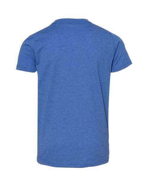 BELLA + CANVAS 3001YCVC Youth CVC Jersey Tee - Heather True Royal - back