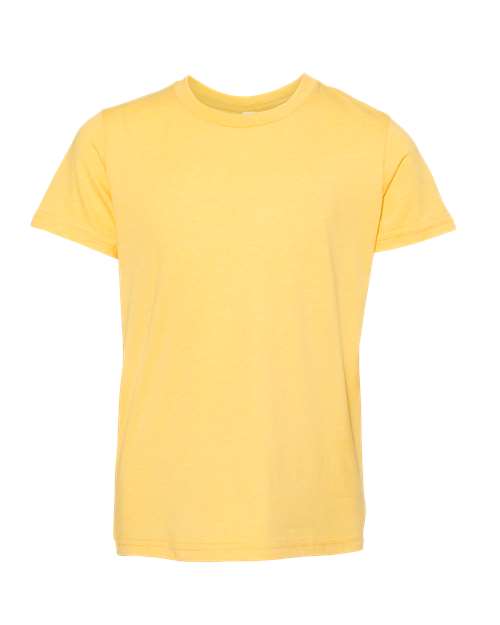 BELLA + CANVAS 3001YCVC Youth CVC Jersey Tee - Heather Yellow Gold - front
