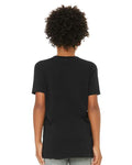 BELLA + CANVAS 3001YCVC Youth CVC Jersey Tee - Solid Black Blend - model back