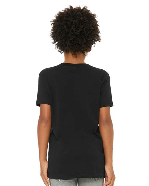 BELLA + CANVAS 3001YCVC Youth CVC Jersey Tee - Solid Black Blend - model back