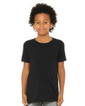 BELLA + CANVAS 3001YCVC Youth CVC Jersey Tee - Solid Black Blend - model front