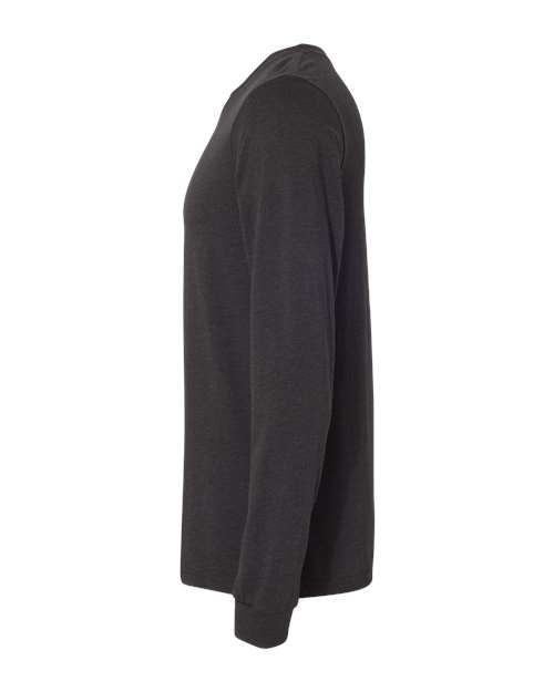 BELLA + CANVAS 3501CVC Heather CVC Long Sleeve Tee - Black Heather - side