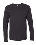 BELLA + CANVAS 3501CVC Heather CVC Long Sleeve Tee - Black Heather - front