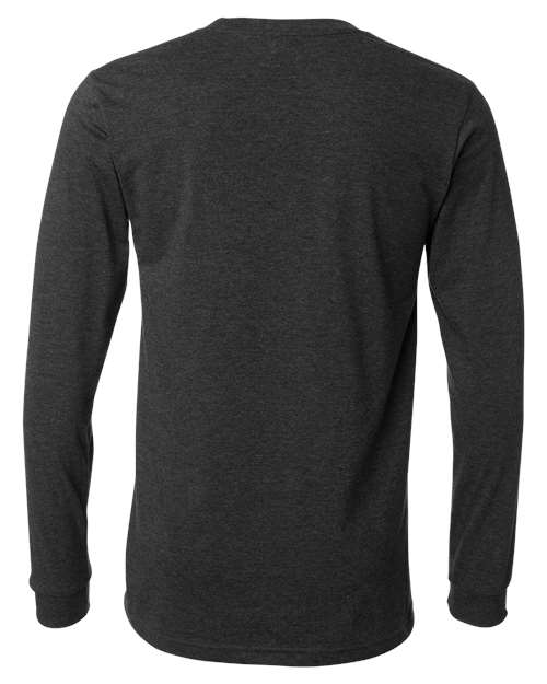 BELLA + CANVAS 3501CVC Heather CVC Long Sleeve Tee - Dark Grey Heather - back
