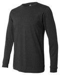 BELLA + CANVAS 3501CVC Heather CVC Long Sleeve Tee - Dark Grey Heather - side