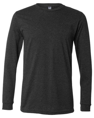 BELLA + CANVAS 3501CVC Heather CVC Long Sleeve Tee - Dark Grey Heather - front