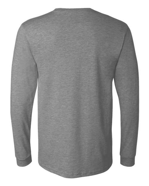 BELLA + CANVAS 3501CVC Heather CVC Long Sleeve Tee - Deep Heather - back