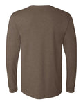 BELLA + CANVAS 3501CVC Heather CVC Long Sleeve Tee - Heather Brown - back