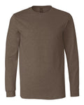 BELLA + CANVAS 3501CVC Heather CVC Long Sleeve Tee - Heather Brown - front