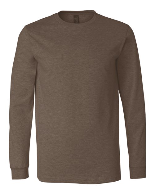BELLA + CANVAS 3501CVC Heather CVC Long Sleeve Tee - Heather Brown - front