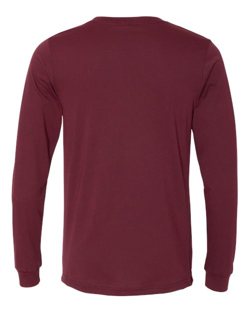 BELLA + CANVAS 3501CVC Heather CVC Long Sleeve Tee - Heather Cardinal - back