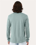 BELLA + CANVAS 3501CVC Heather CVC Long Sleeve Tee - Heather Dusty Blue - model back