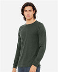 BELLA + CANVAS 3501CVC Heather CVC Long Sleeve Tee - Heather Forest - model side