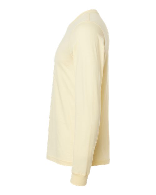 BELLA + CANVAS 3501CVC Heather CVC Long Sleeve Tee - Heather French Vanilla - side