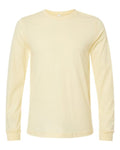 BELLA + CANVAS 3501CVC Heather CVC Long Sleeve Tee - Heather French Vanilla - front