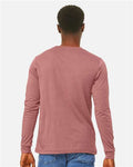 BELLA + CANVAS 3501CVC Heather CVC Long Sleeve Tee - Heather Mauve - model back