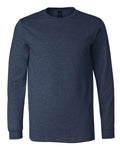 BELLA + CANVAS 3501CVC Heather CVC Long Sleeve Tee - Heather Navy - front