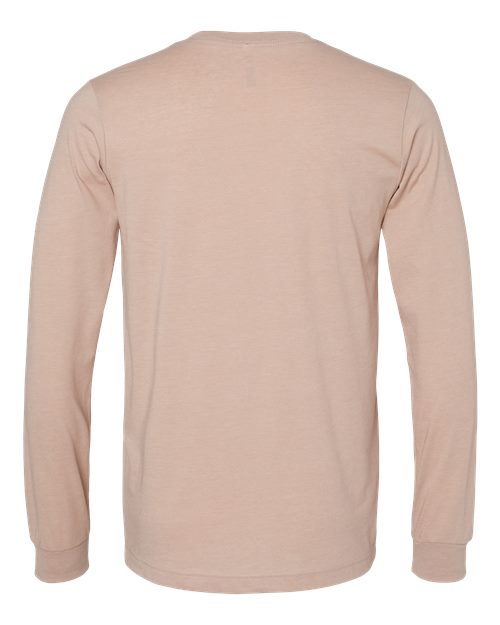 BELLA + CANVAS 3501CVC Heather CVC Long Sleeve Tee - Heather Pink Gravel - back