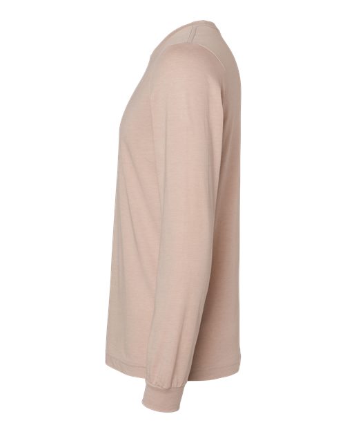 BELLA + CANVAS 3501CVC Heather CVC Long Sleeve Tee - Heather Pink Gravel - side