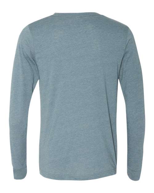BELLA + CANVAS 3501CVC Heather CVC Long Sleeve Tee - Heather Slate - back
