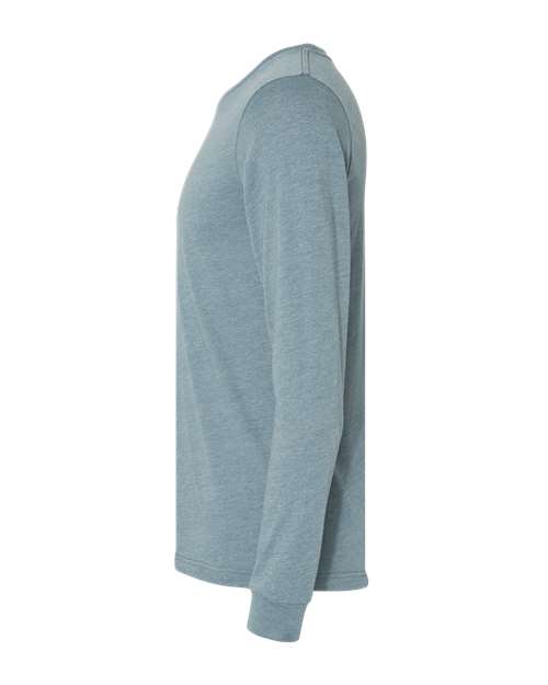 BELLA + CANVAS 3501CVC Heather CVC Long Sleeve Tee - Heather Slate - side