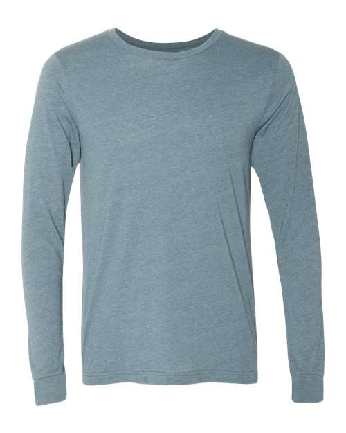 BELLA + CANVAS 3501CVC Heather CVC Long Sleeve Tee - Heather Slate - front